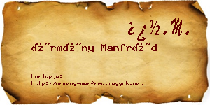 Örmény Manfréd névjegykártya